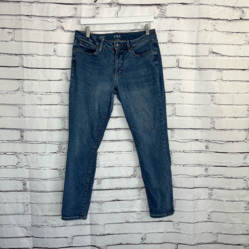 a.n.a Mid-Rise Skinny Jeans Women’s Size 12 Blue Stretch Denim Medium Wash 32x29